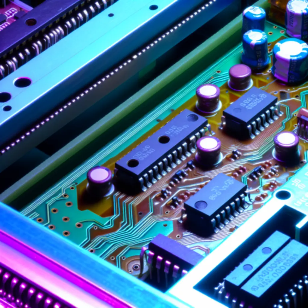 Vintage árkád áramkör board neon stílusban
